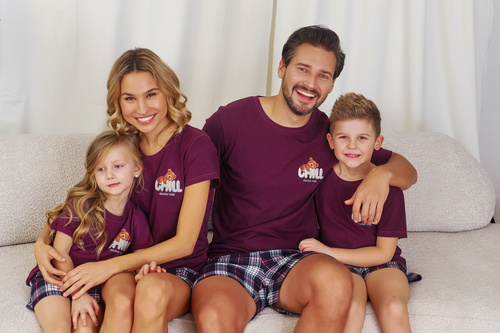 PDU.7202 Piżama dziecięca Unisex Doctor Nap - burgundy