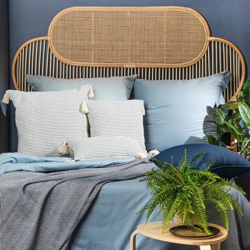 Poszewka z grubej tkaniny bawełnianej Palermo Eurofirany granatowy