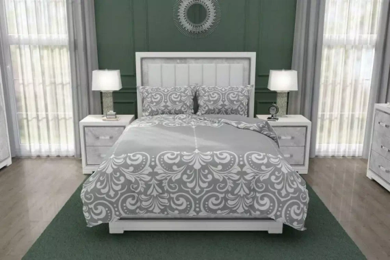 Pościel bawełniana Glamour 020 ornamenty Faro szary