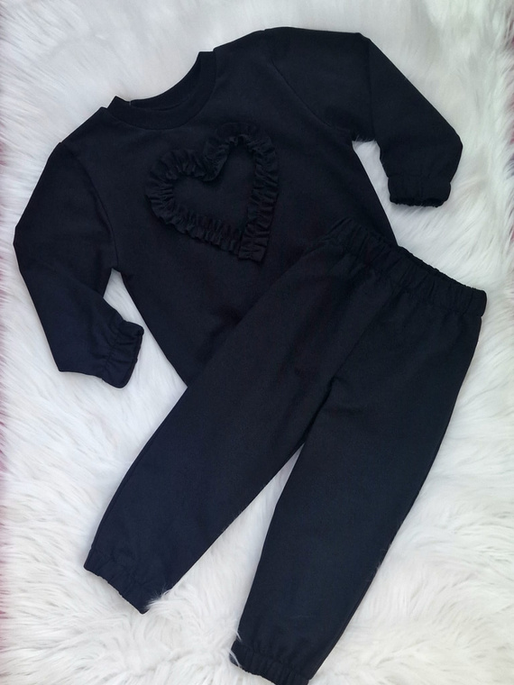 Mia Bambarillo czarny– bluza dziecięca z dzianiny dresowej | Bawełna 95%, elastan 5%