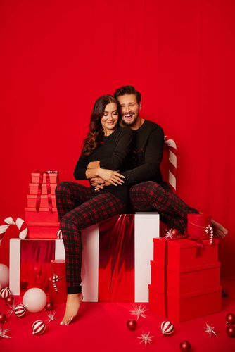 Piżama Męska długi rękaw, długie spodnie Zeman Italian Fashion - czarny/druk