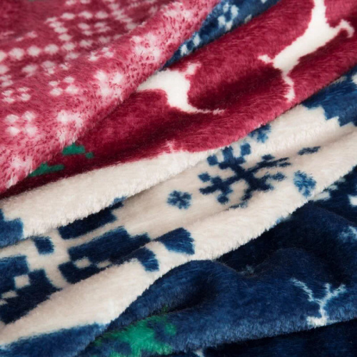 Narzuta świąteczna welurowa Carol Eurofirany granatowy  