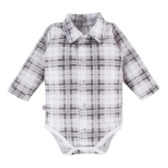 Body z kołnierzykiem Ceremony Eevi - szary kratka