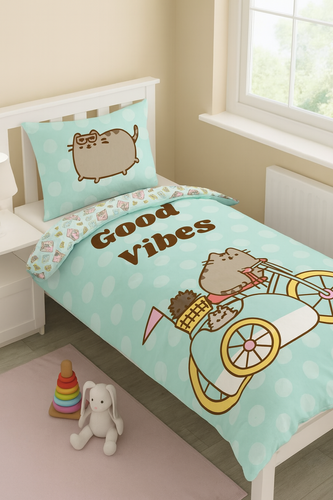 Halantex Pusheen – pościel bawełniana kotek, miętowa PUS-2705BL