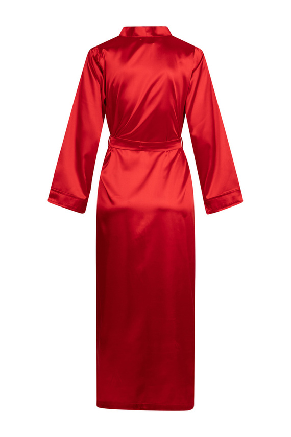 Szlafrok damski satynowy długi Eunika ByShelly - czerwony