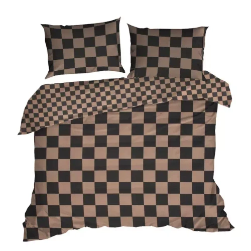 Pościel bawełniana Sara 21 kratka Eurofirany brązowy 