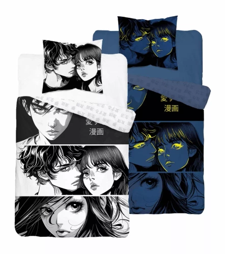Pościel bawełniana świecąca w ciemności Anime Boy Girl Detexpol