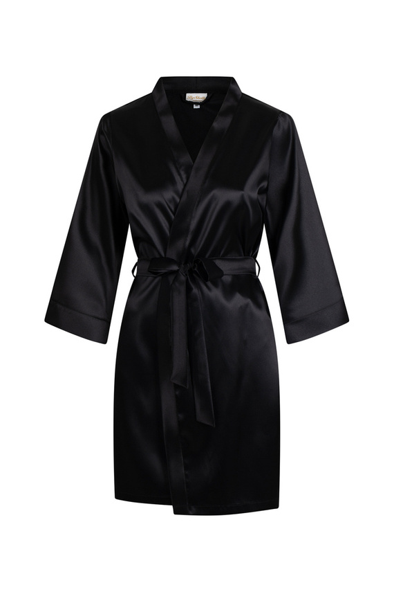 Szlafrok damski satynowy Vesna ByShelly - czarny
