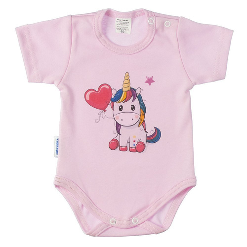 Body niemowlęce krótki rękaw Miś z Serduszkiem Martex ecru