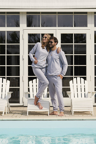 Komplet Damski dł. rękaw, dł. spodnie Fox Italian Fashion czarny - melanż