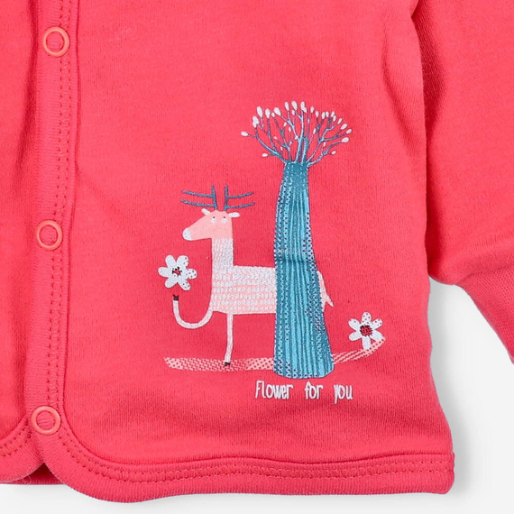 Bluza dwustronna Kolorowy Las z bawełny organicznej Nini malinowy