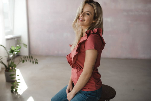 Bluzka do karmienia Milky Waves z krótkim rękawem Milk&Love dusty cedar