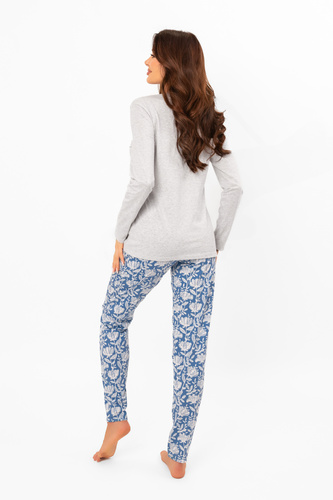 Piżama damska Boma – elegancja i wygoda w naturalnym stylu Italian Fashion - melanż/druk