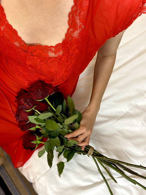 Długa Koszula nocna 469 Alison Forex - czerwony