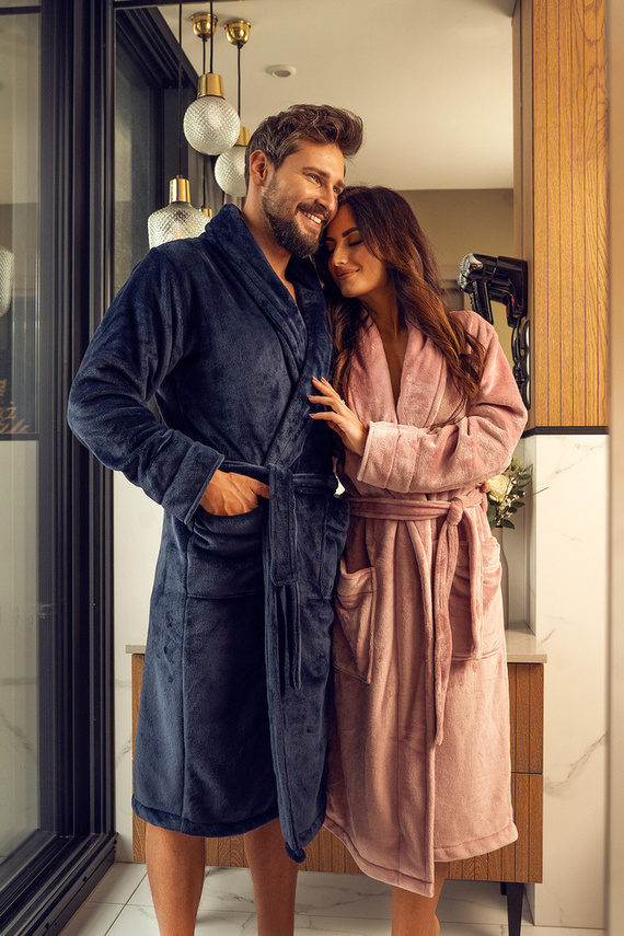 Szlafrok damski polarowy Elen ByShelly - brudny róż