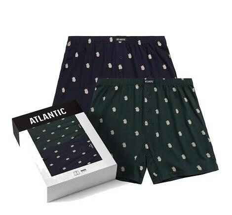 Bokserki męskie 2MBH-003 Atlantic - granatowo- szmaragdowe