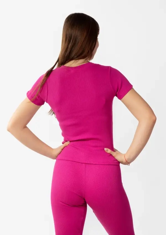 Bluzka damska prążkowana Halima Dkaren - fuksja