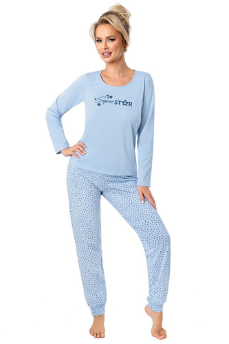 Donna Star Long – piżama damska bawełniana, długi rękaw, praktyczne opakowanie