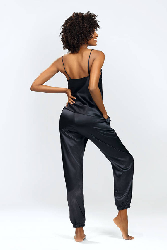 Piżama Damska Satynowa Day DKaren - czarny