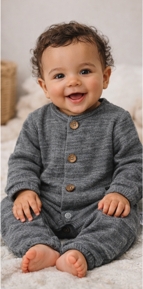 Pajac muślinowy Just Muslin Makoma navy– naturalny komfort, 5 kolorów