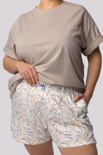 Piżama damska Joy shortsleeve Mona palm beige 