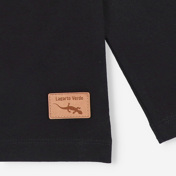 Bluzka chłopięca z długim rękawem KAR-1013/CZA Lagarto Verde czarny