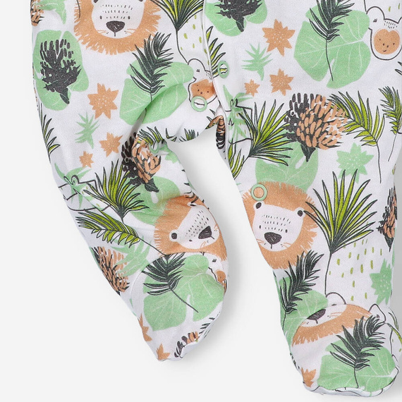 Pajacyk z bawełny organicznej Lion Nini zielony