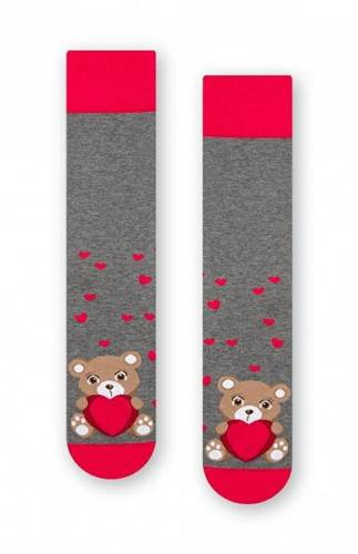 Art.136 Skarpety Walentynkowe Męskie Steven - 114 szary melanż