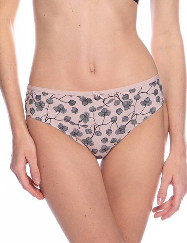 Figi Damskie L-1549 BI A'2 Lama - czarny-pudrowy róż