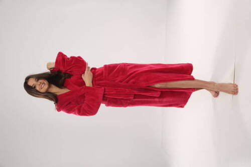 807 Luna II Długi Szlafrok Damski Forex - malina