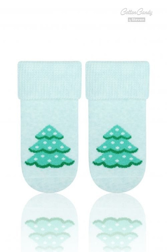 Art.156 Skarpety dziecięce  Świąteczne Frotte  Steven szary jasny melanż/renifer  002