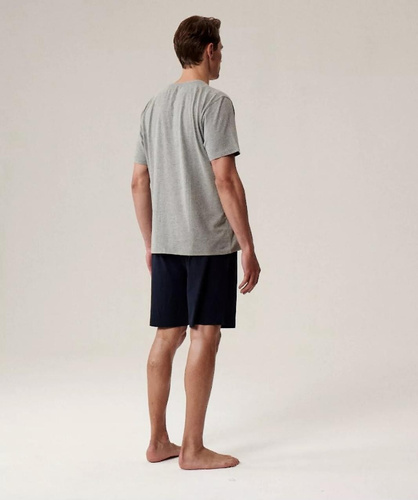 Bawełniana piżama męska NMP-396 – krótki rękaw, przewiewna, idealna na lato