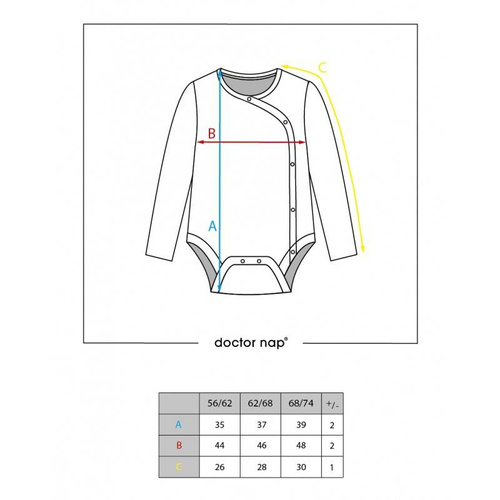 BOD.4290 Body z długim rękawem rozpinane Doctor Nap - deep blue