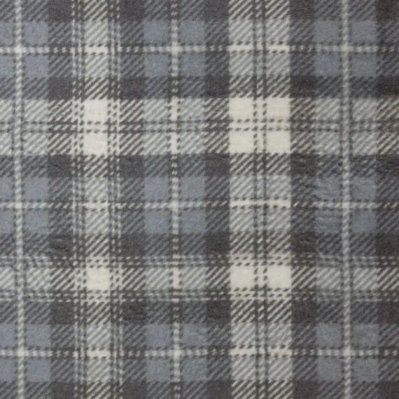 Świąteczny koc narzuta krata Santa Eurofirany szary/kremowy