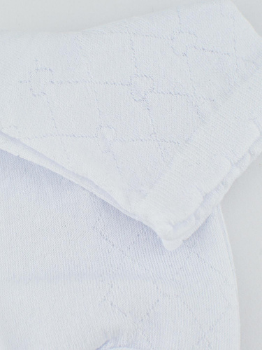 SB119 Żakard Serca Skarpety Damskie Noviti- biały