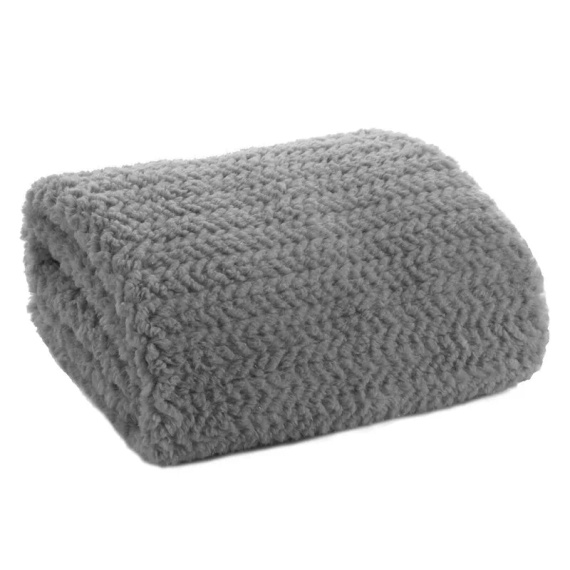 Koc narzuta z mikrofibry Laris Eurofirany srebrny