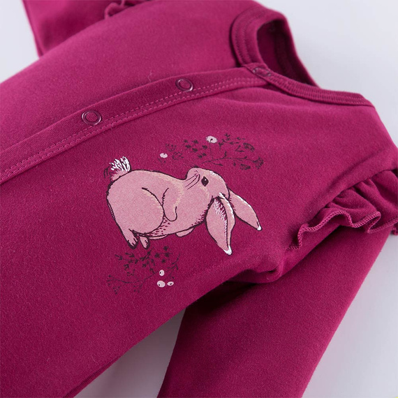 Pajac niemowlęcy ze stópkami Bloom Eevi - bordowy