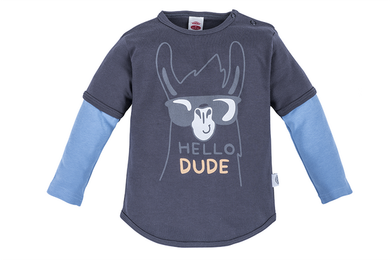Bluzka długi rękaw "Hello Dude G" Makoma niebieski