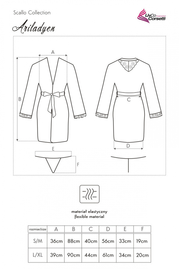 Szlafrok damski Ariladyen Pink LC 90568 Scallo Collection LivCo Corsetti