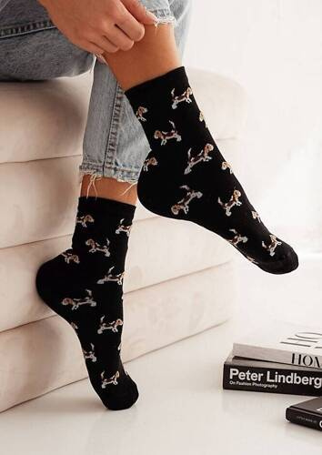 0200-107 Beagle Skarpety damskie Milena -czarny