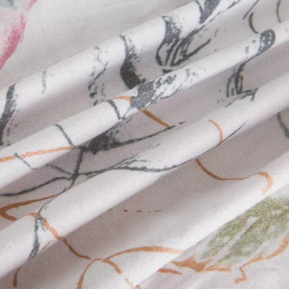 Pościel flanelowa liście 31505/1 Darymex biały