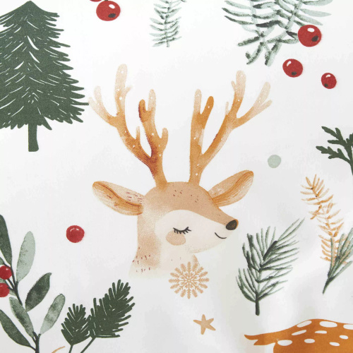 Spod Igły i Nitki Christmas Forest Pościel mikrosatynowa świąteczna I25 biała– miękka mikrofibra, zamek błyskawiczny