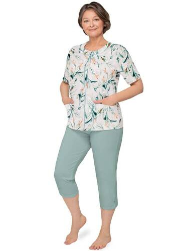 Piżama damska 200 Maria I Martel biały turkusowy 24