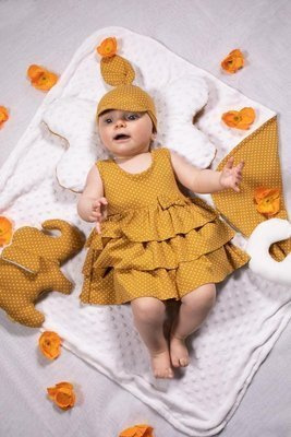 176160 Michalina Sukienko-body Nicol - musztardowy