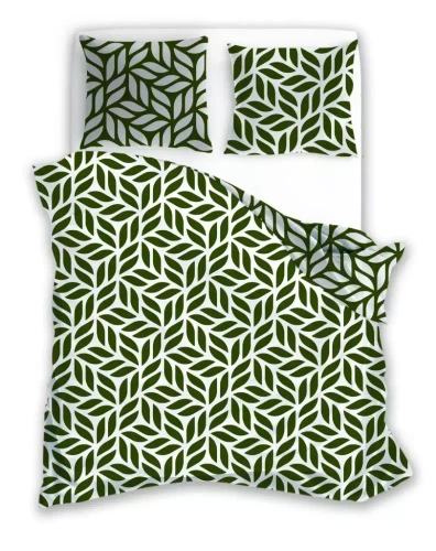 Pościel z mikrofibry Harmony 10 liście Faro zielony 