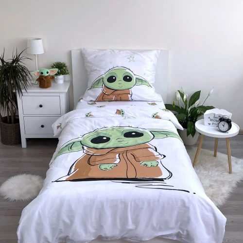 Pościel dziecięca bawełniana Star Wars Baby Yoda Jerry Fabrics 