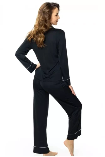 Piżama damska 86562 Elitte rozpinana Mewa czarny