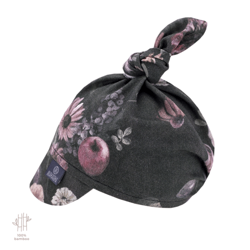 Mystery of Flowers Chustka z daszkiem na gumce 100% Bamboo - Makaszka