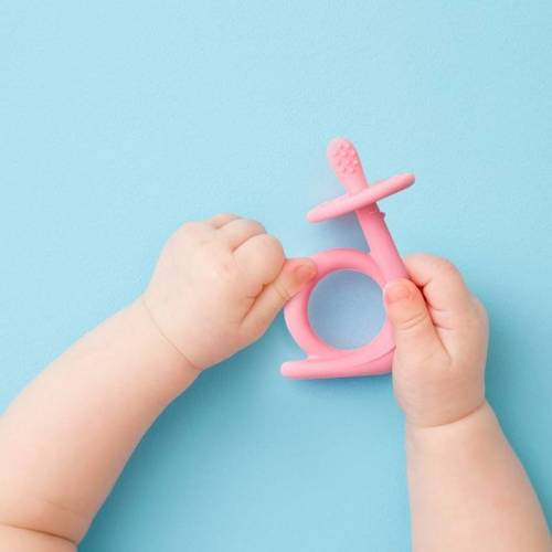 Gryzak silikonowy ALA0115 Ślimak Akuku pink