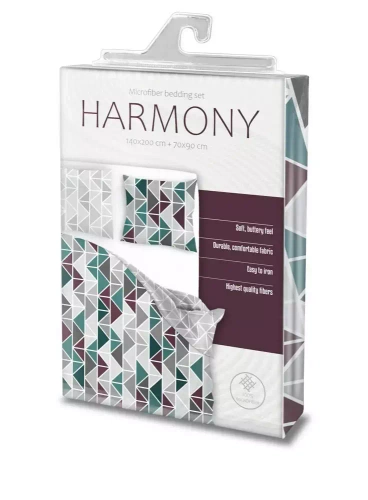 Pościel z mikrofibry Harmony 18 kwiaty geometria Faro miętowy 